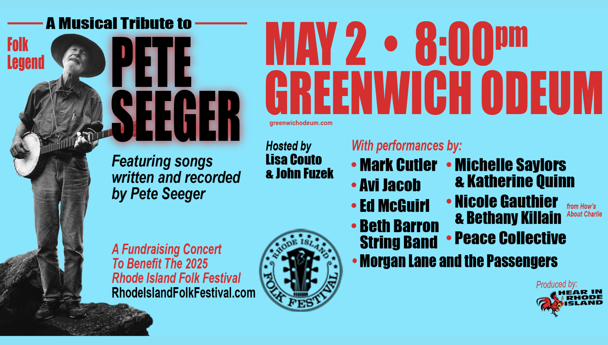 A MUSICAL TRIBUTE TO PETE SEEGER  <H5>2025 RI FOLK FESTIVAL FUNDRAISER</H5>  <h5>May 2, 2025</h5>